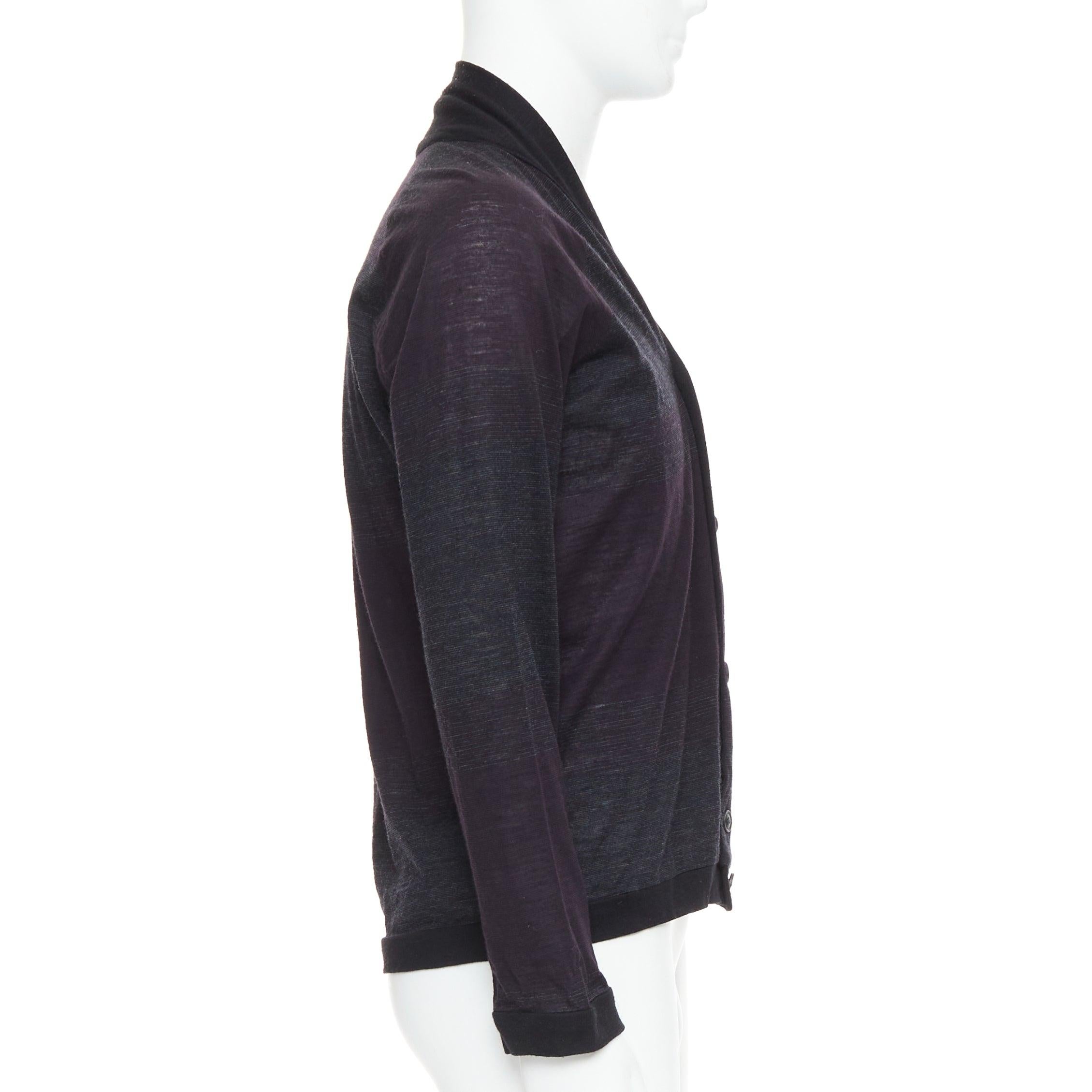 STEPHEN SCHNEIDER dunkelgrau 100% Wolle Farbverlauf Strickjacke Sz4 M Herren im Angebot
