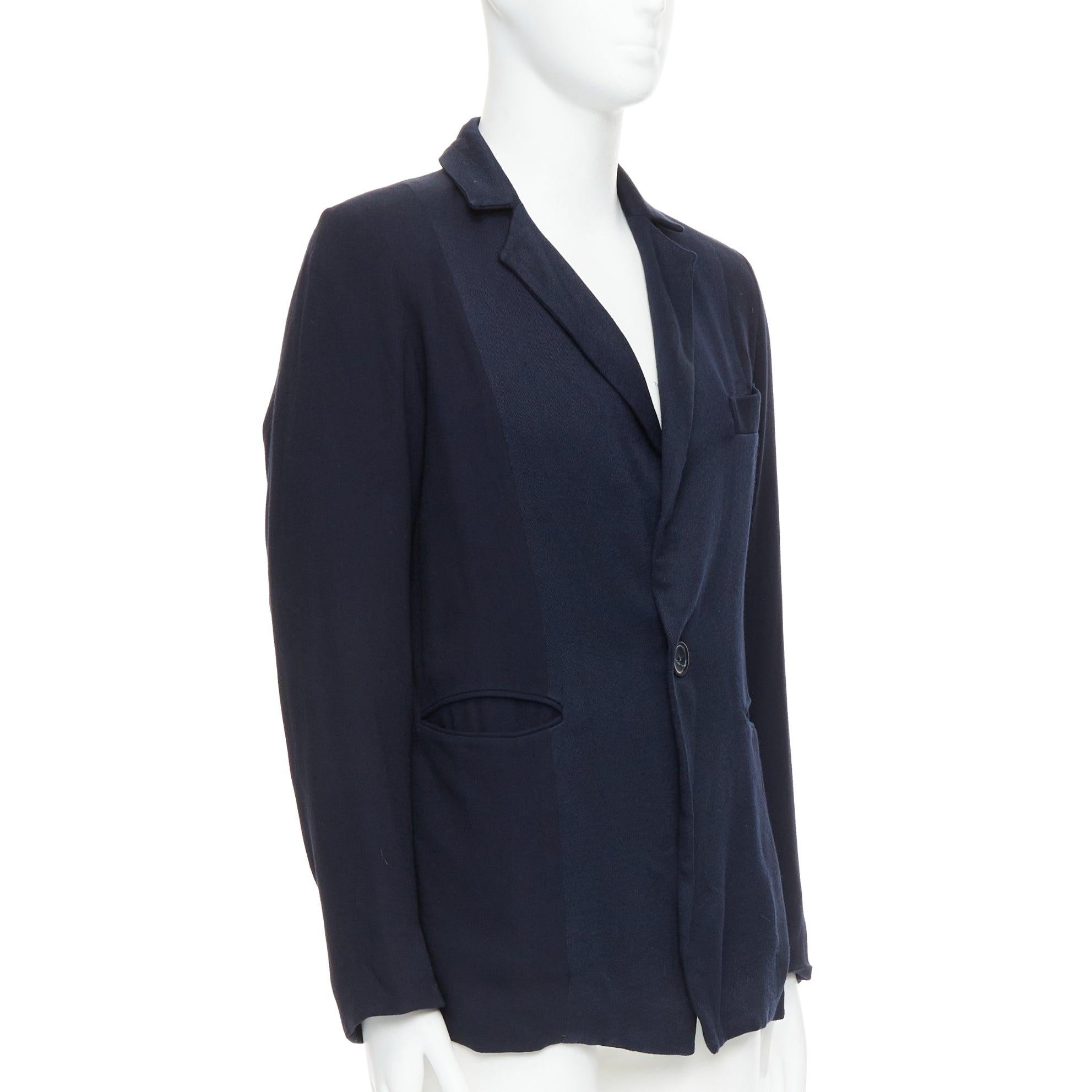 Stephens Schneider blazer navy in tessuto multi-tasche morbido e boxy Sz2 S In condizioni discrete in vendita a Hong Kong, NT