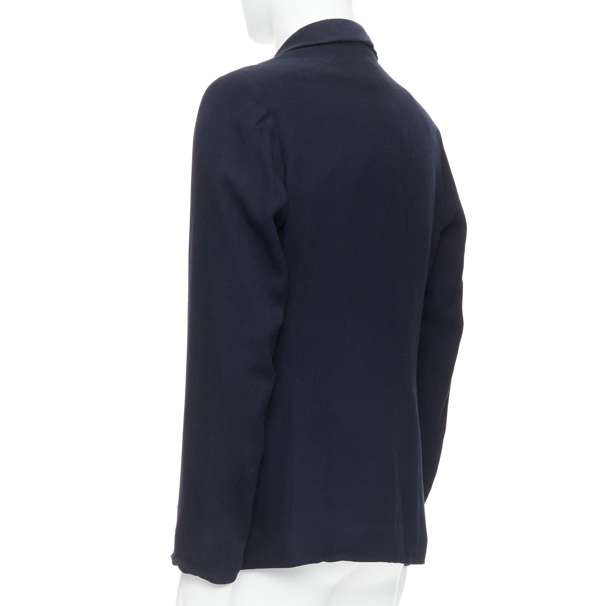 Stephens Schneider blazer navy in tessuto multi-tasche morbido e boxy Sz2 S in vendita 2