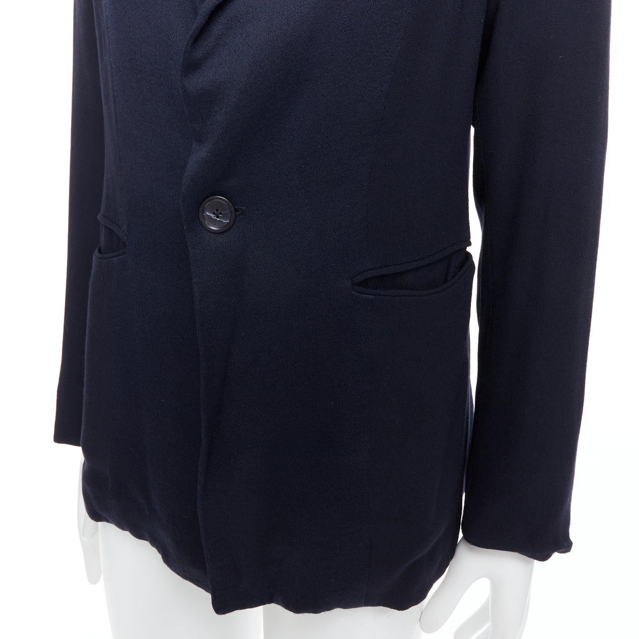 Stephens Schneider blazer navy in tessuto multi-tasche morbido e boxy Sz2 S in vendita 3