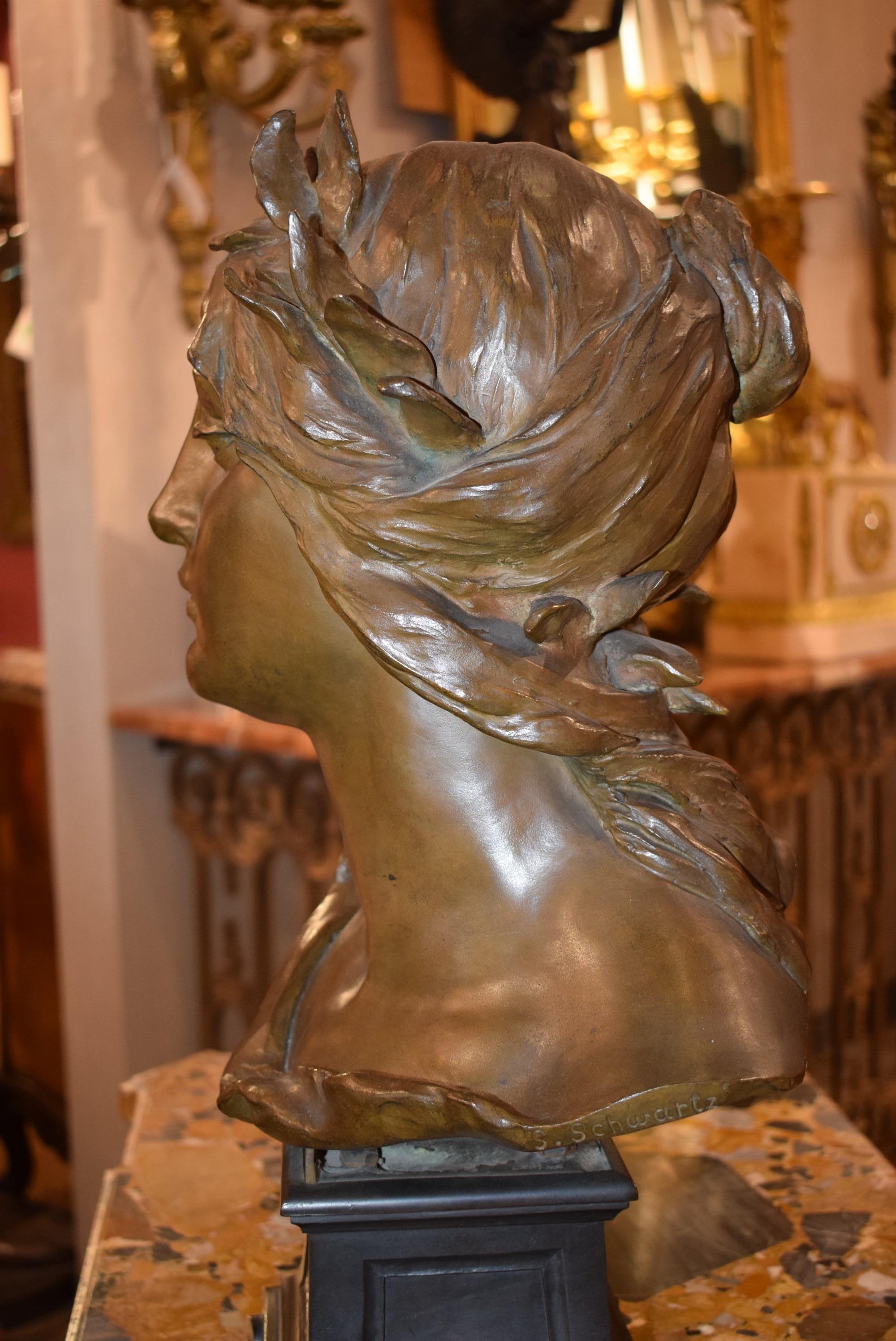 Austrian Stephen Schwartz Bronze Sculptural Bust