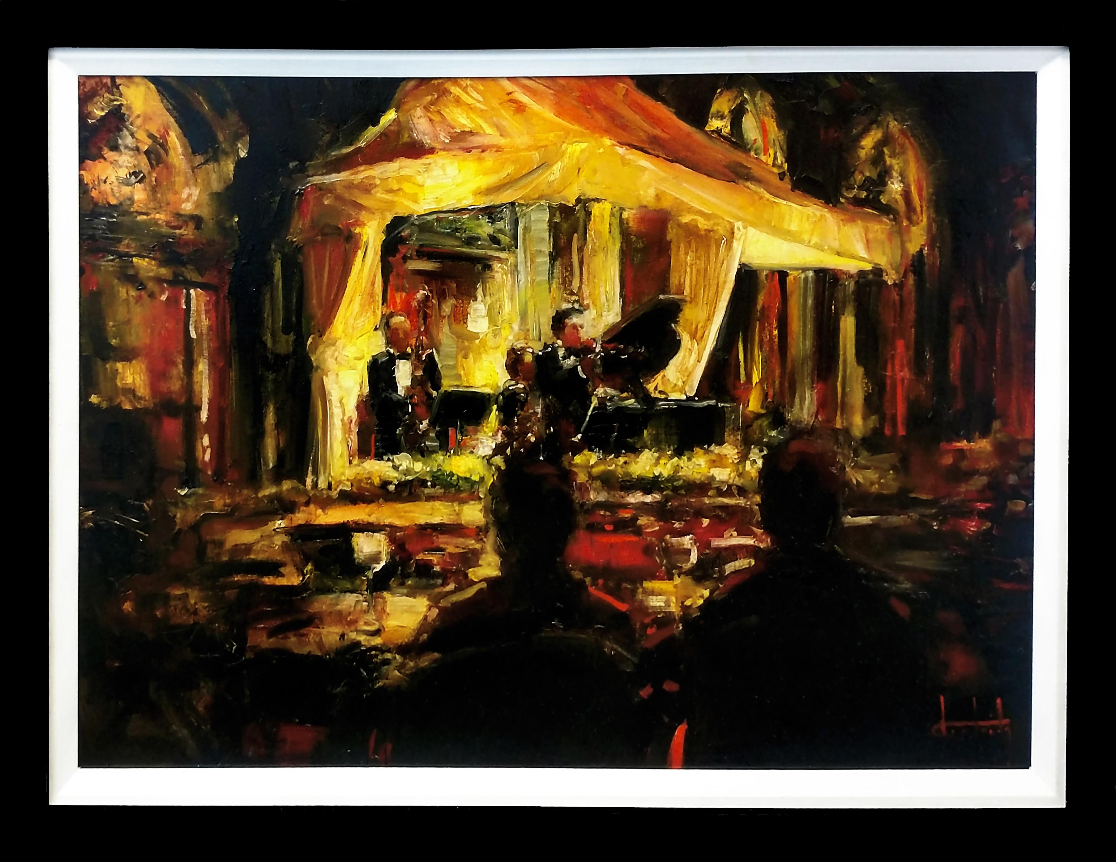 PRIVATE CONCERT ON THE SQUARE - Painting by Stephen Shortridge