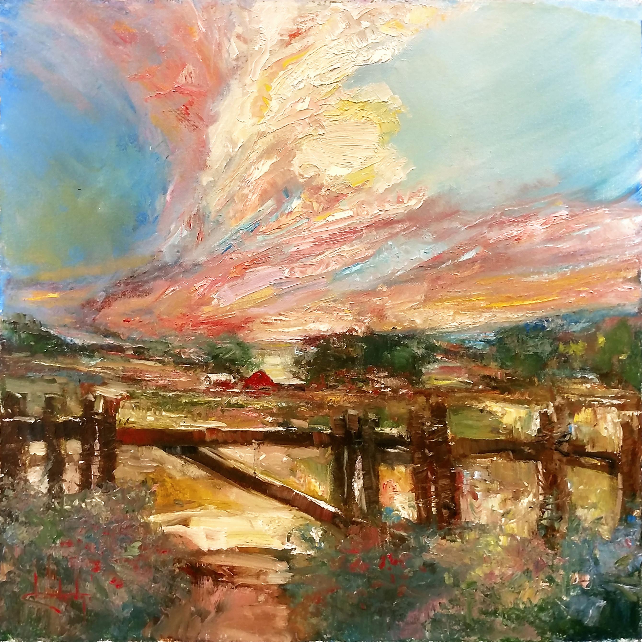 Stephen Shortridge Landscape Painting - SUNSET RATHDRUM