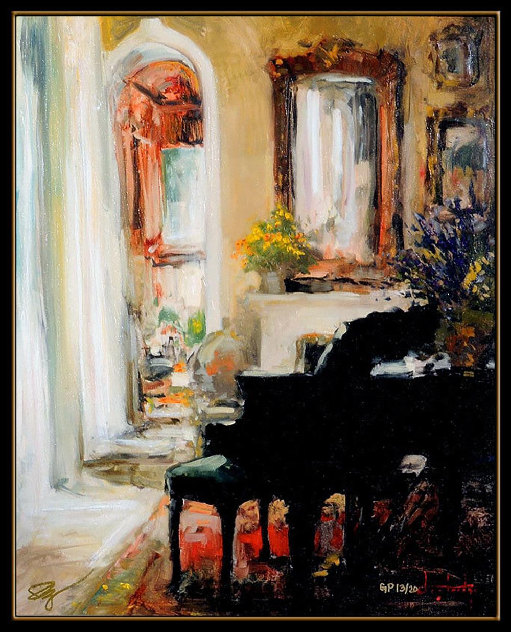 Artist: Stephen Shortridge
Title: Music For A Summer Breeze
Medium: Giclee on Canvas
Year: 2012
Edition Number: Edition of 20 (13 of 20)
Artwork Size: 20 x 16 Unframed
Frame Size: 27 x 23 Framed

