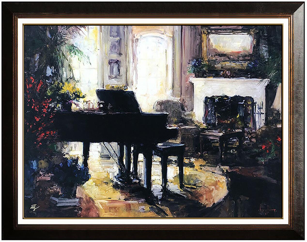Stephen Shortridge Large Giclee on Canvas Signed Piano Artwork For Sale 1