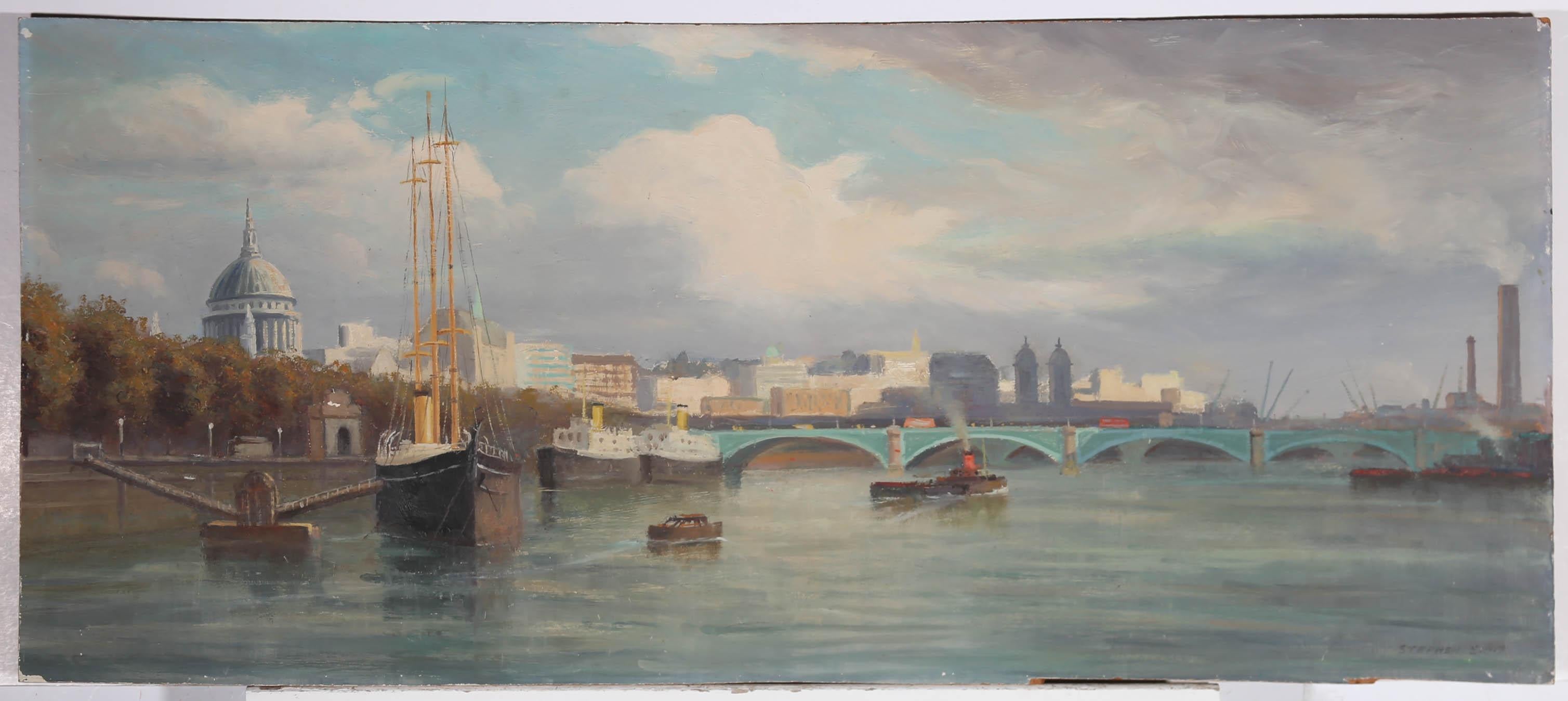 Stephen Sims - Huile du XXe siècle, Londres de la Tamise 3