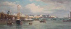 Stephen Sims – Ölgemälde, London, von der Themse aus, 20. Jahrhundert