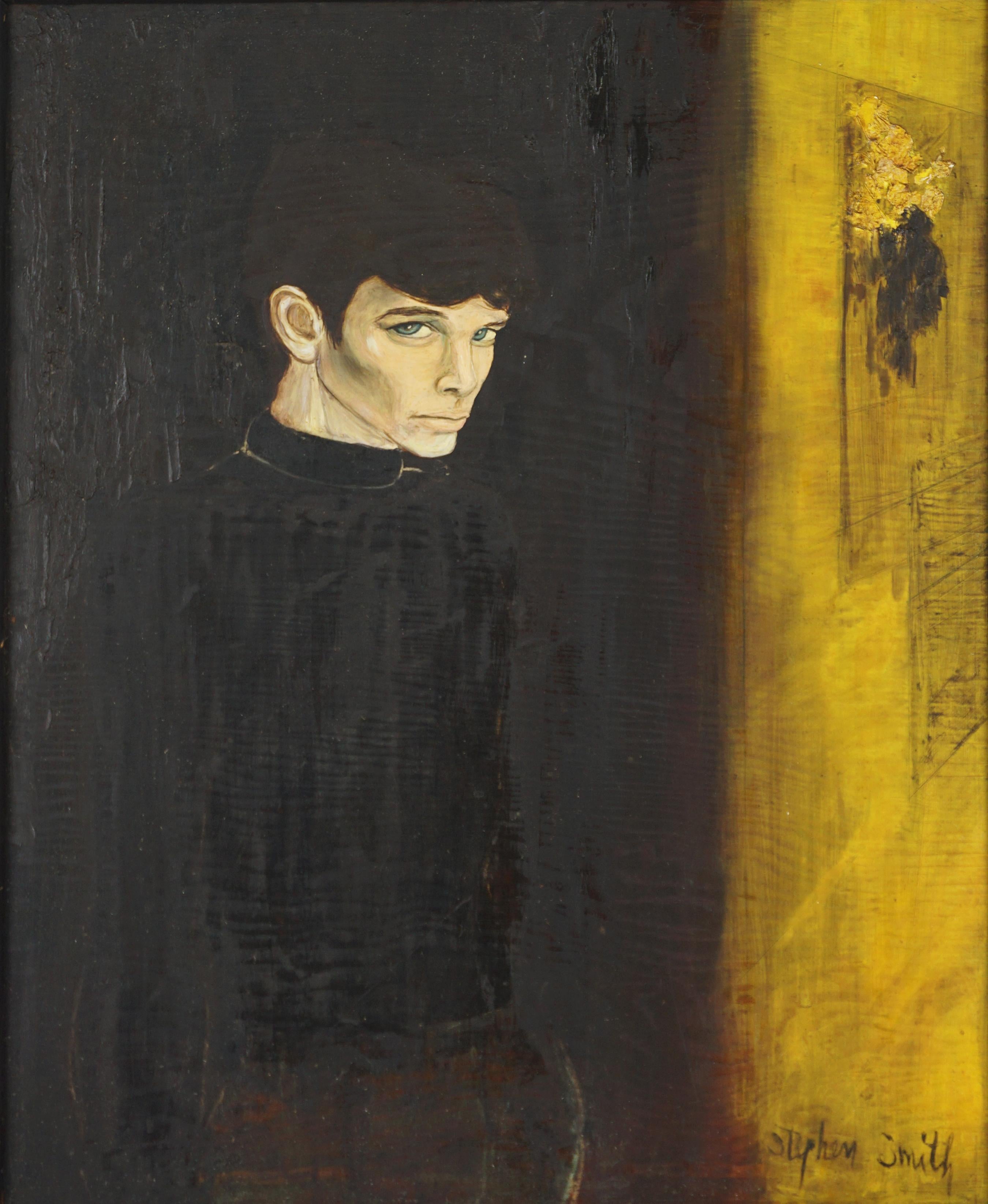 Young Man Waiting In The Shadows Figurative - Painting by Stephen Smith