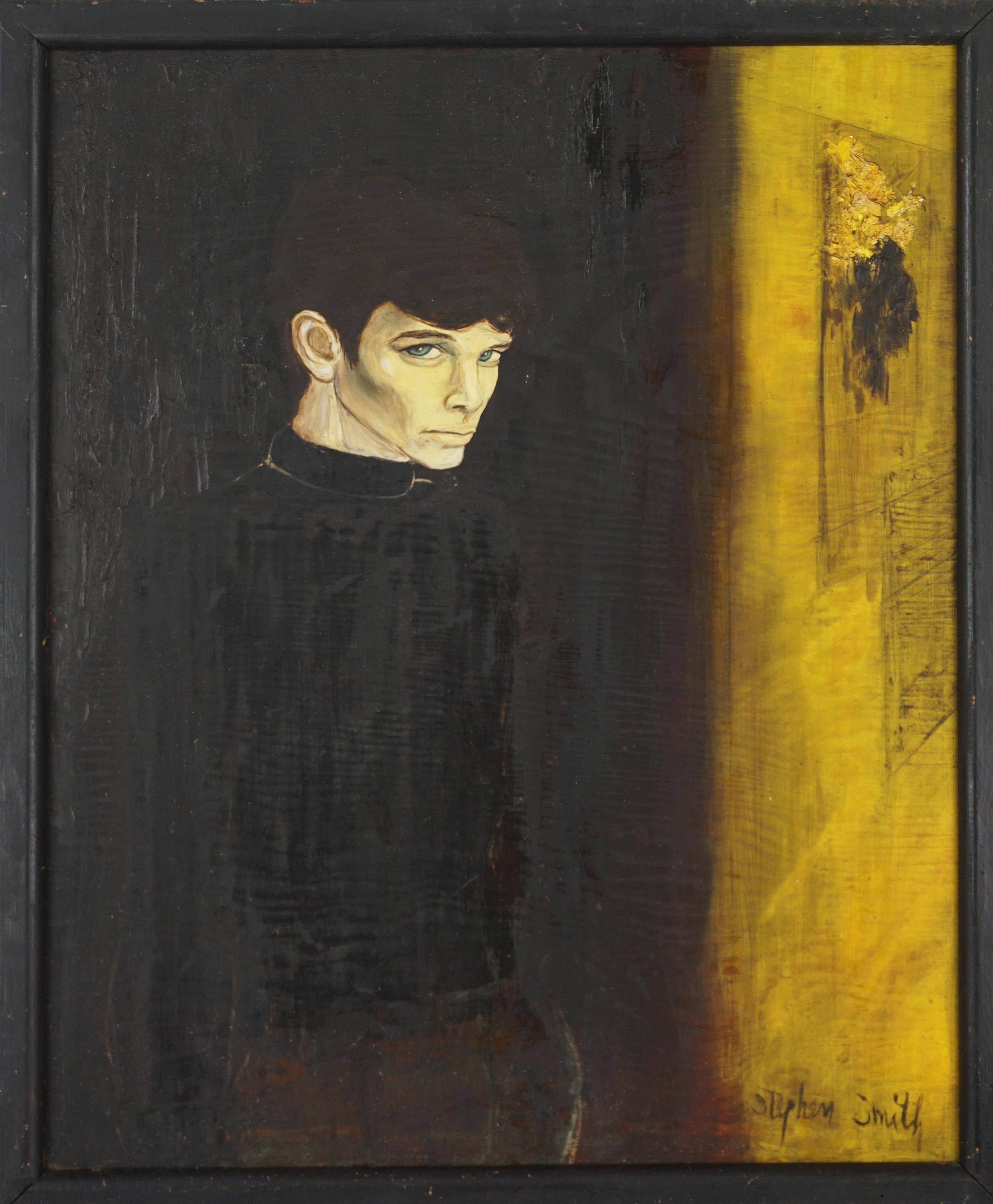 Stephen Smith Figurative Painting - Young Man Waiting In The Shadows Figurative