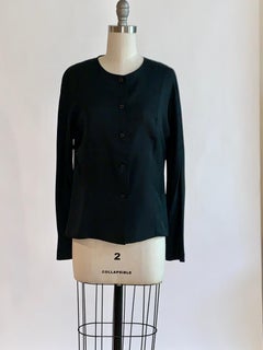 Stephen Sprouse 1980s Black Silk Button Up Blouse