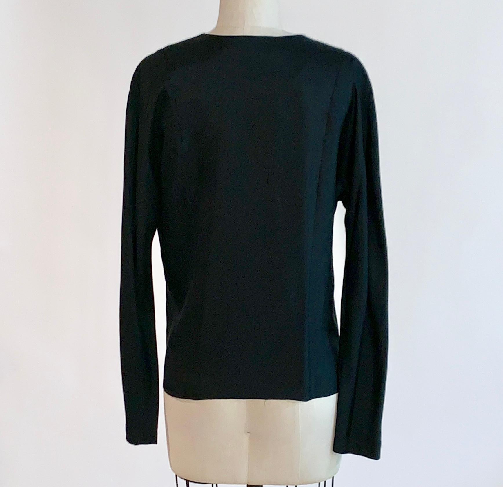 Women's Stephen Sprouse 1980s Black Silk Button Up Blouse For Sale