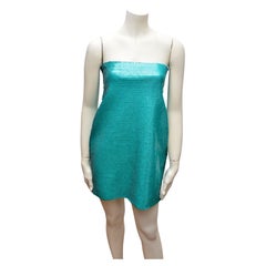 STEPHEN SPROUSE Vintage By 1980er Türkis Sequence Vintage Minikleid