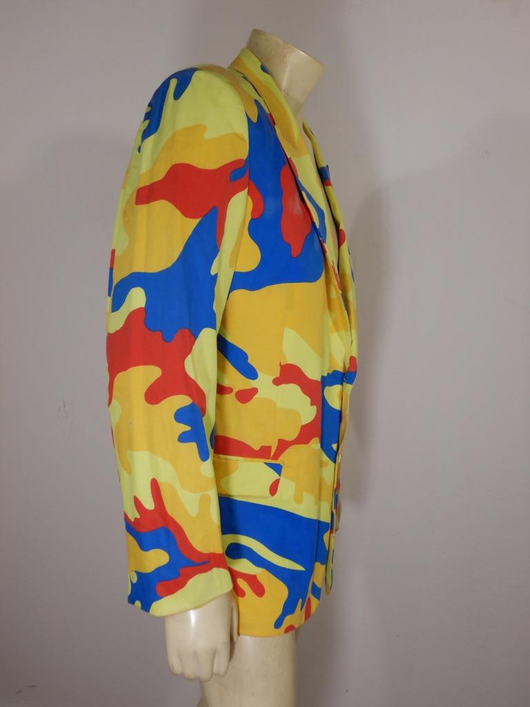 Stephen Sprouse 1988 Andy Warhol Camouflage Jacket In Fair Condition For Sale In Oakland, CA