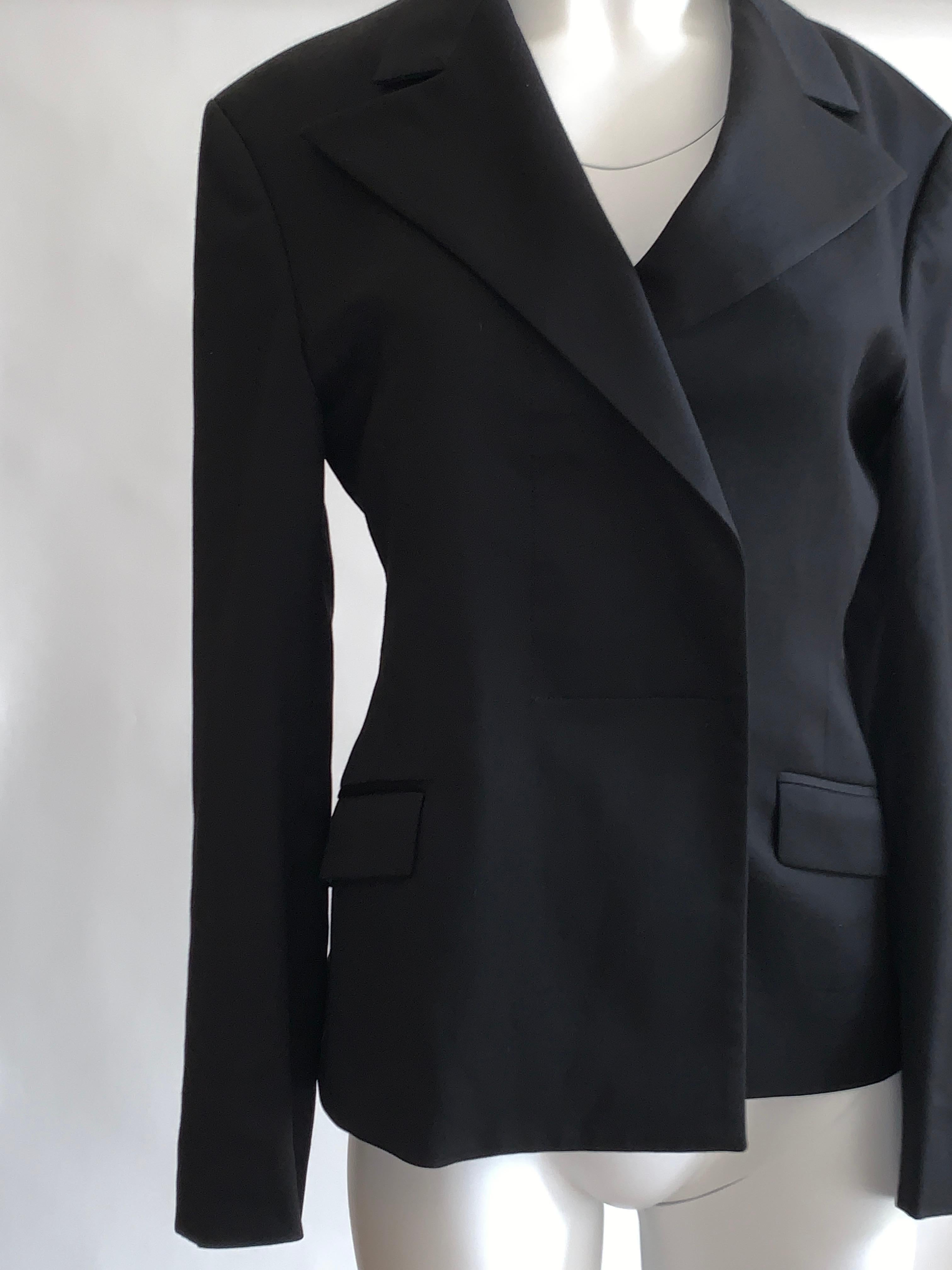 Stephen Sprouse 1990s Black Velcro Closure Wool Blazer Jacket In Excellent Condition In San Francisco, CA