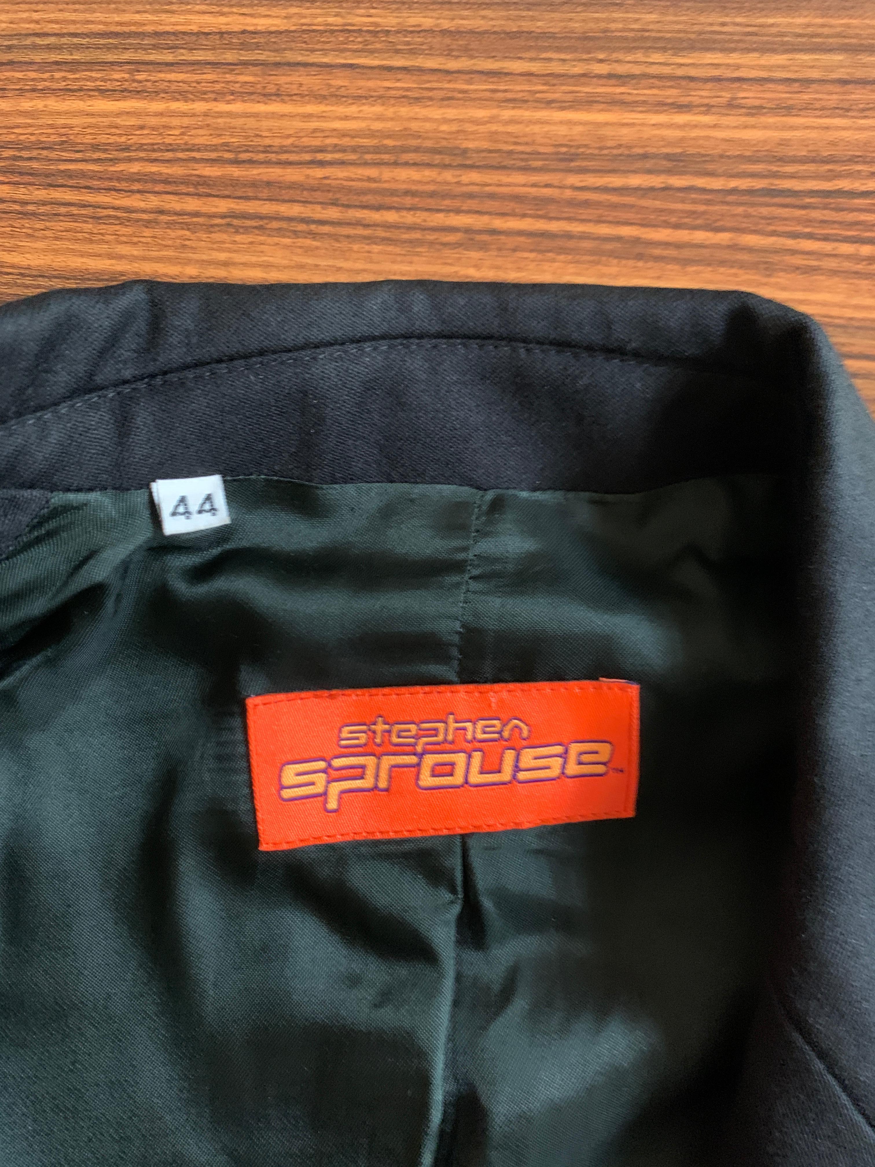 Stephen Sprouse 1990s Black Velcro Closure Wool Blazer Jacket 3