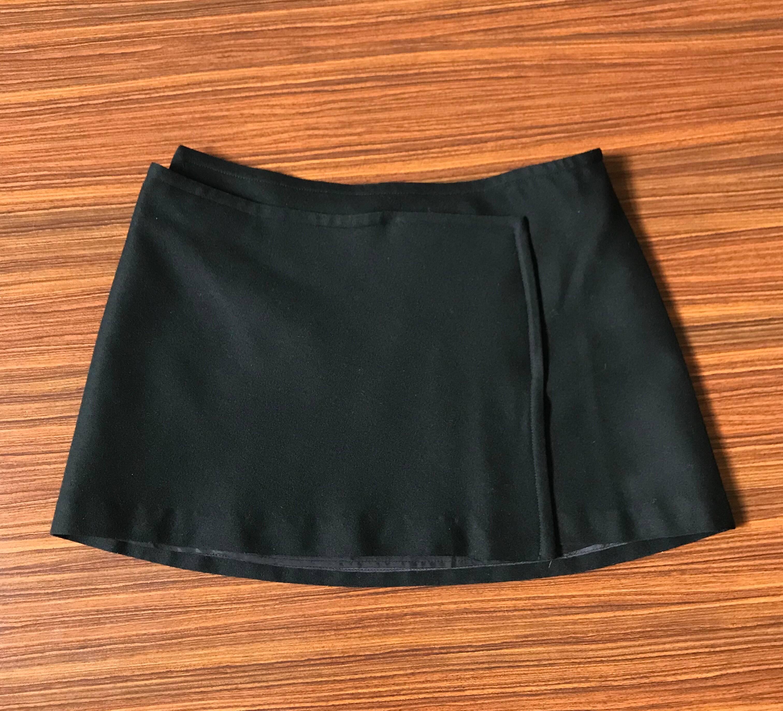 Stephen Sprouse 1990s Black Velcro Micro Mini Wrap Skirt for Barneys New York In Excellent Condition In San Francisco, CA
