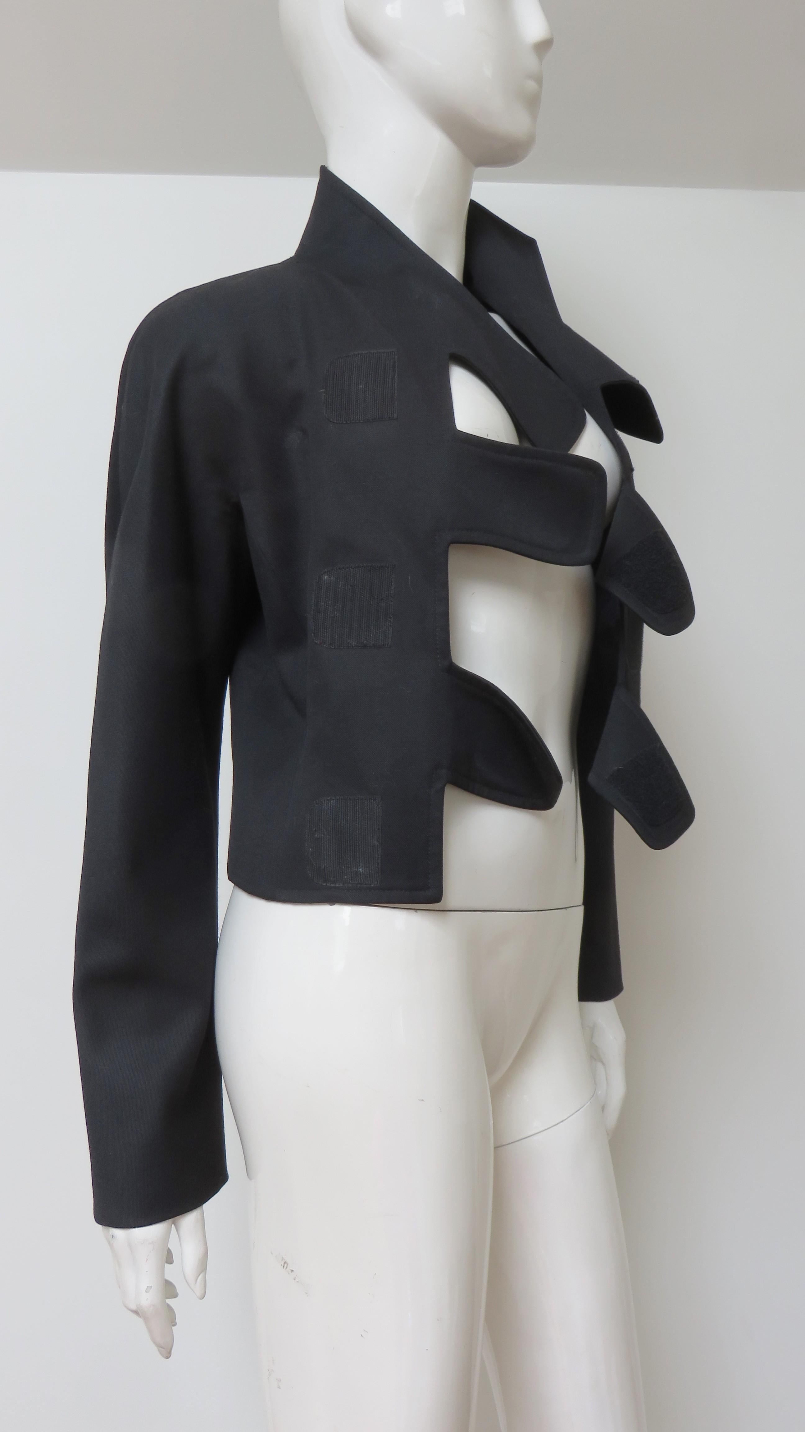 Stephen Sprouse Jacke mit abwechselnden Tabs 1990er Jahre im Angebot 3
