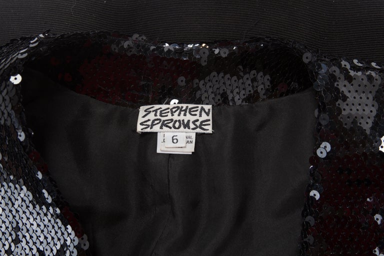Stephen Sprouse Black Strapless Sequin Dress With Bolero Jacket, c ...