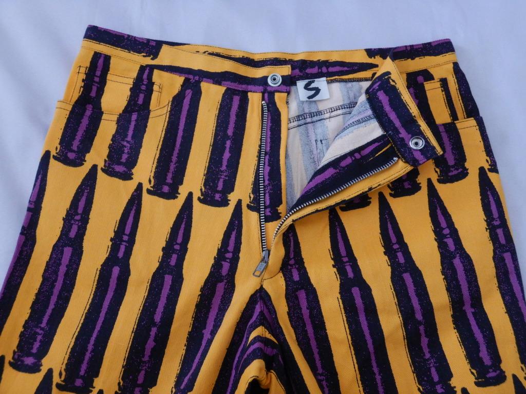 Stephen Sprouse Fall Winter 1988 Bullet Print Pants In Good Condition For Sale In Oakland, CA