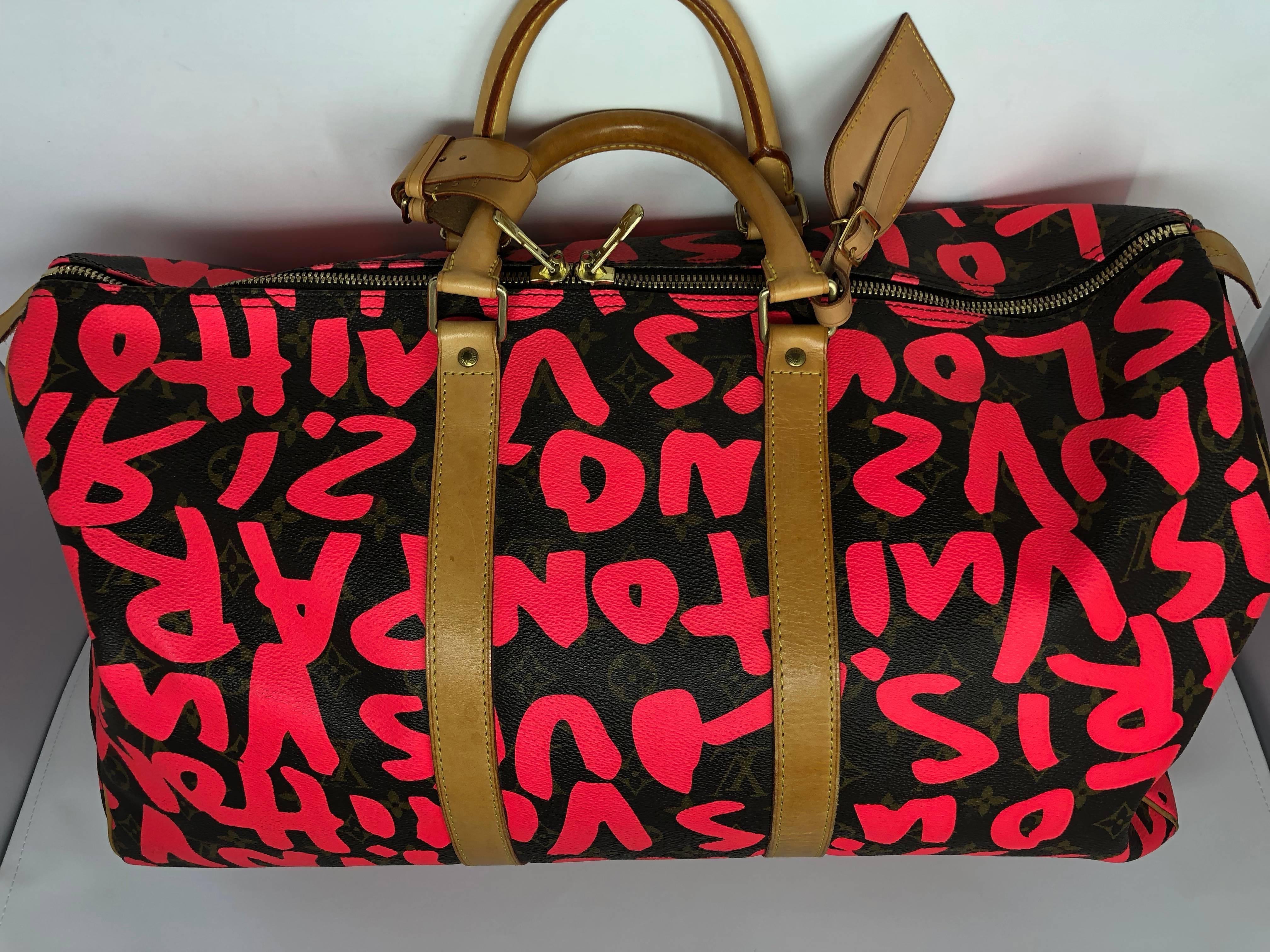 Stephen Sprouse Graffiti Louis Vuitton Keepall 50 In Good Condition In Athens, GA