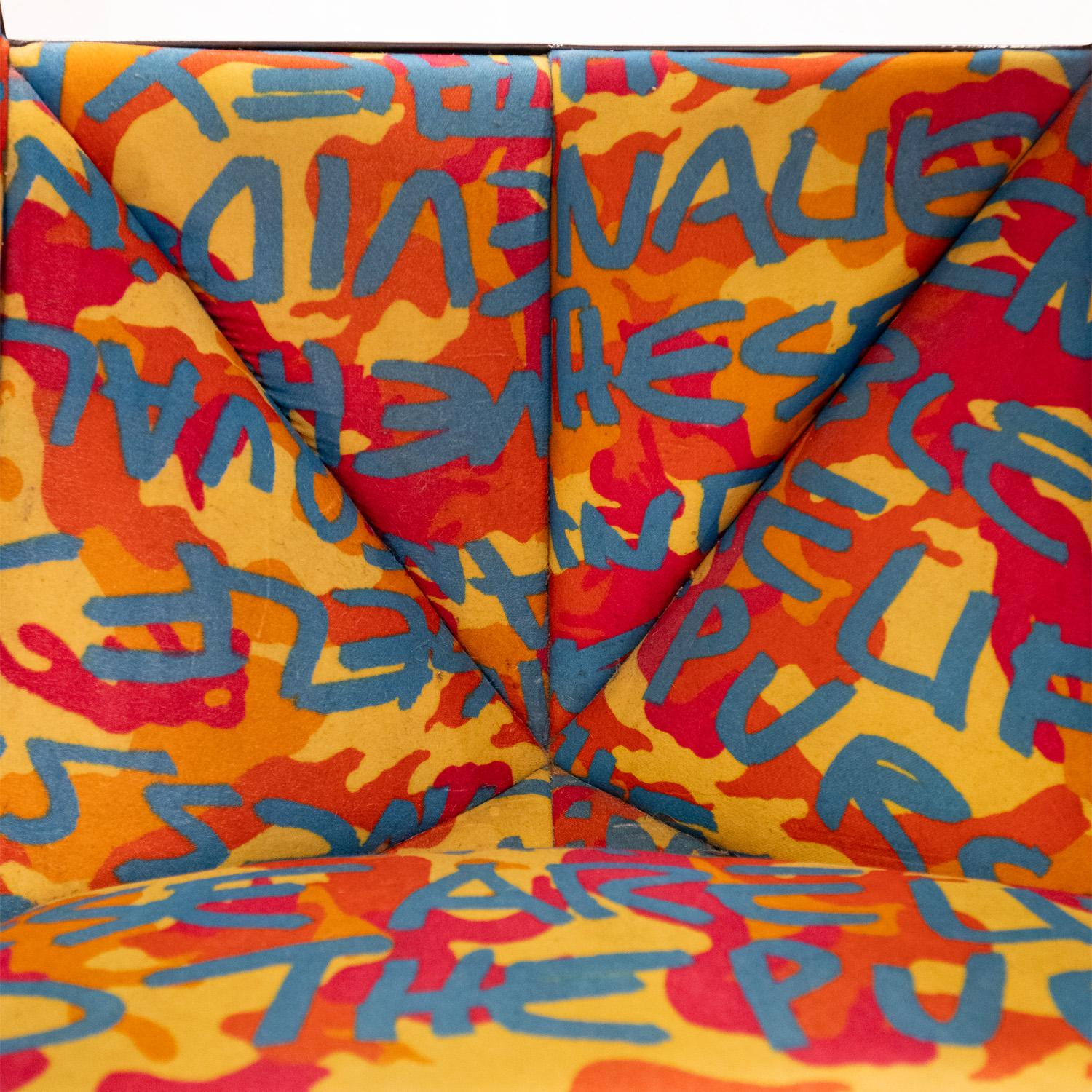 Stephen Sprouse Rare and Impressive Pod Chair with Iconic Graffiti Fabric 2003 In Excellent Condition In New York, NY