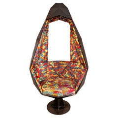 Stephen Sprouse Rare and Impressive Pod Chair with Iconic Graffiti Fabric 2003