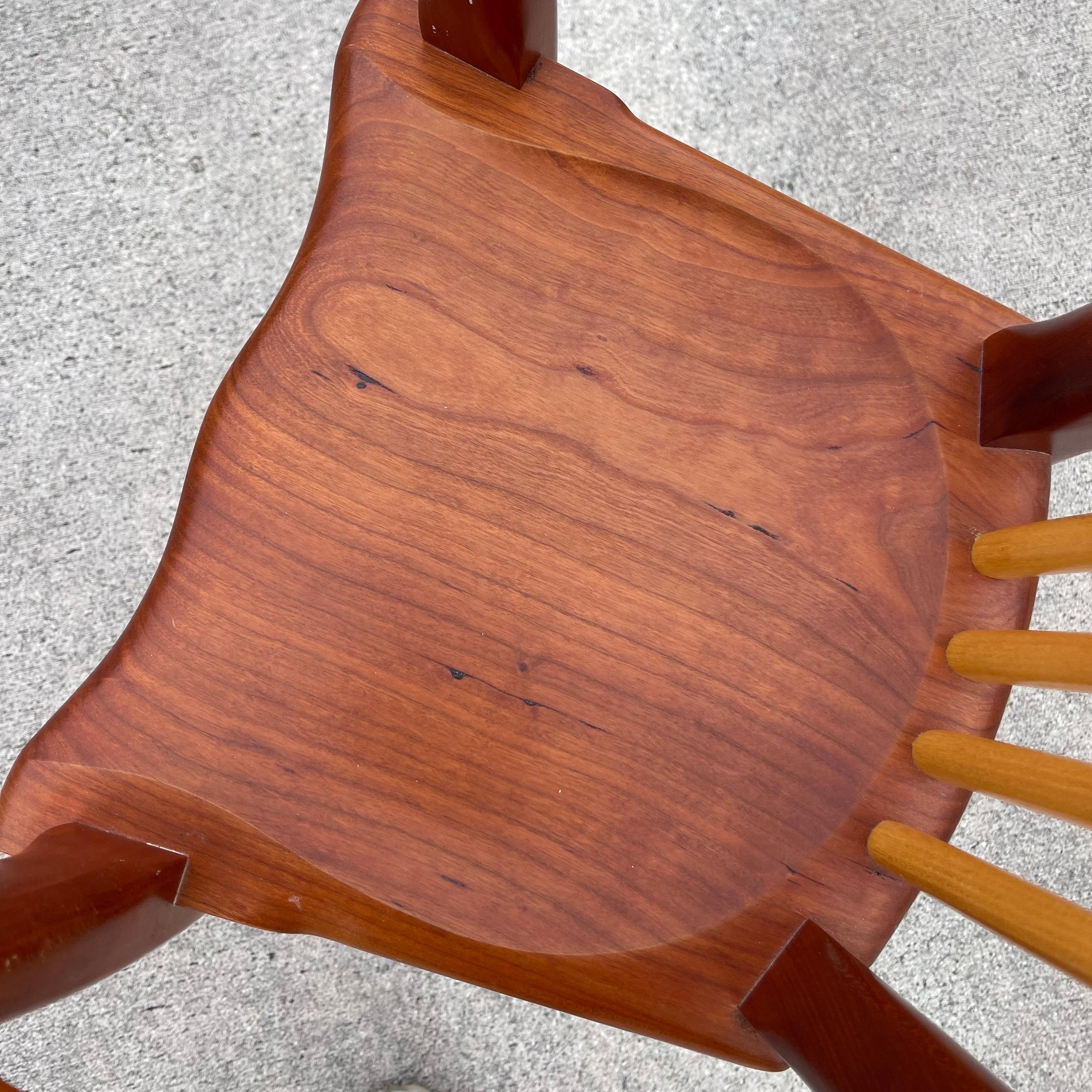 Stephen Swift American Studio Craft Cherry Ash Sculpted Child’s High Chair For Sale 6