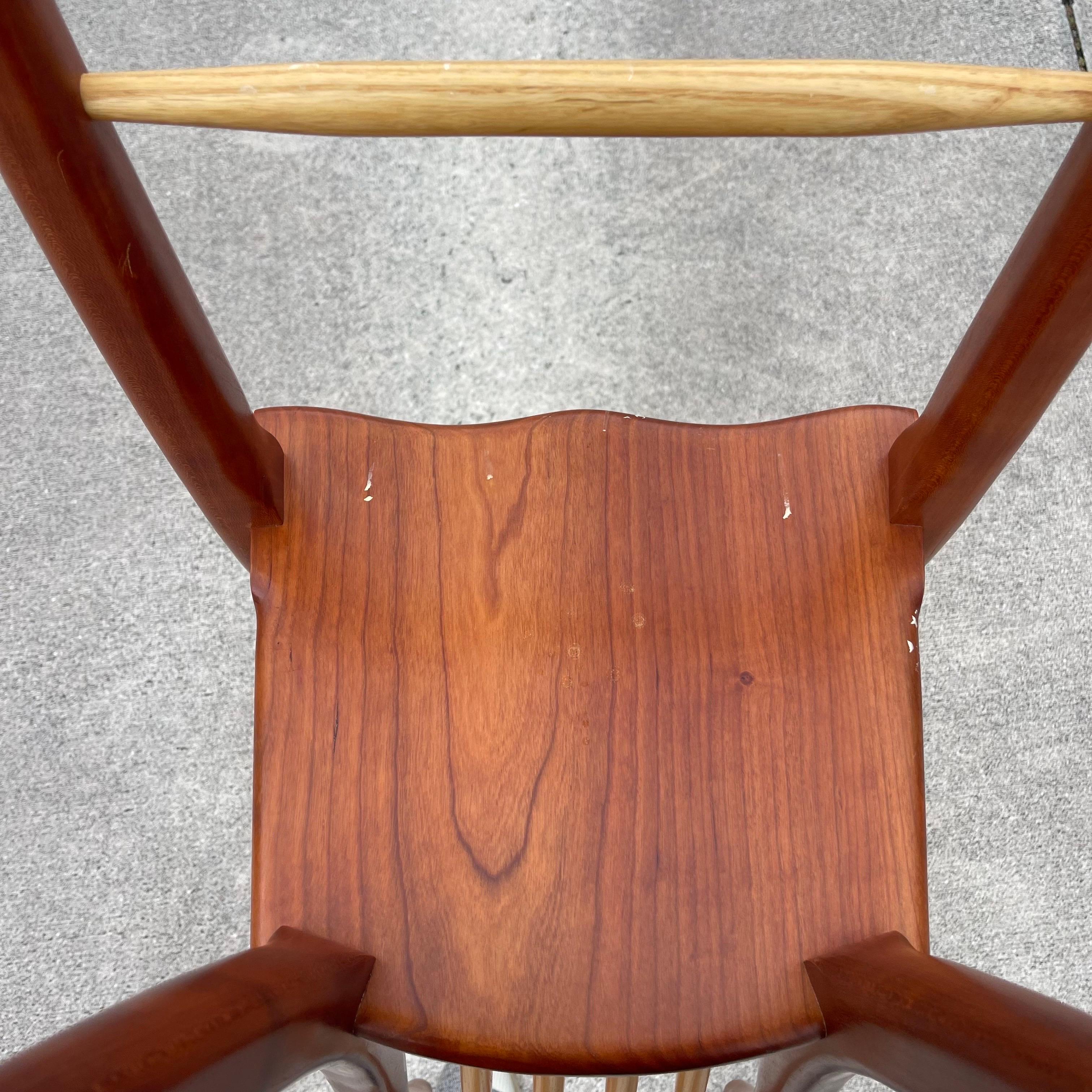 Stephen Swift American Studio Craft Cherry Ash Sculpted Child’s High Chair For Sale 11