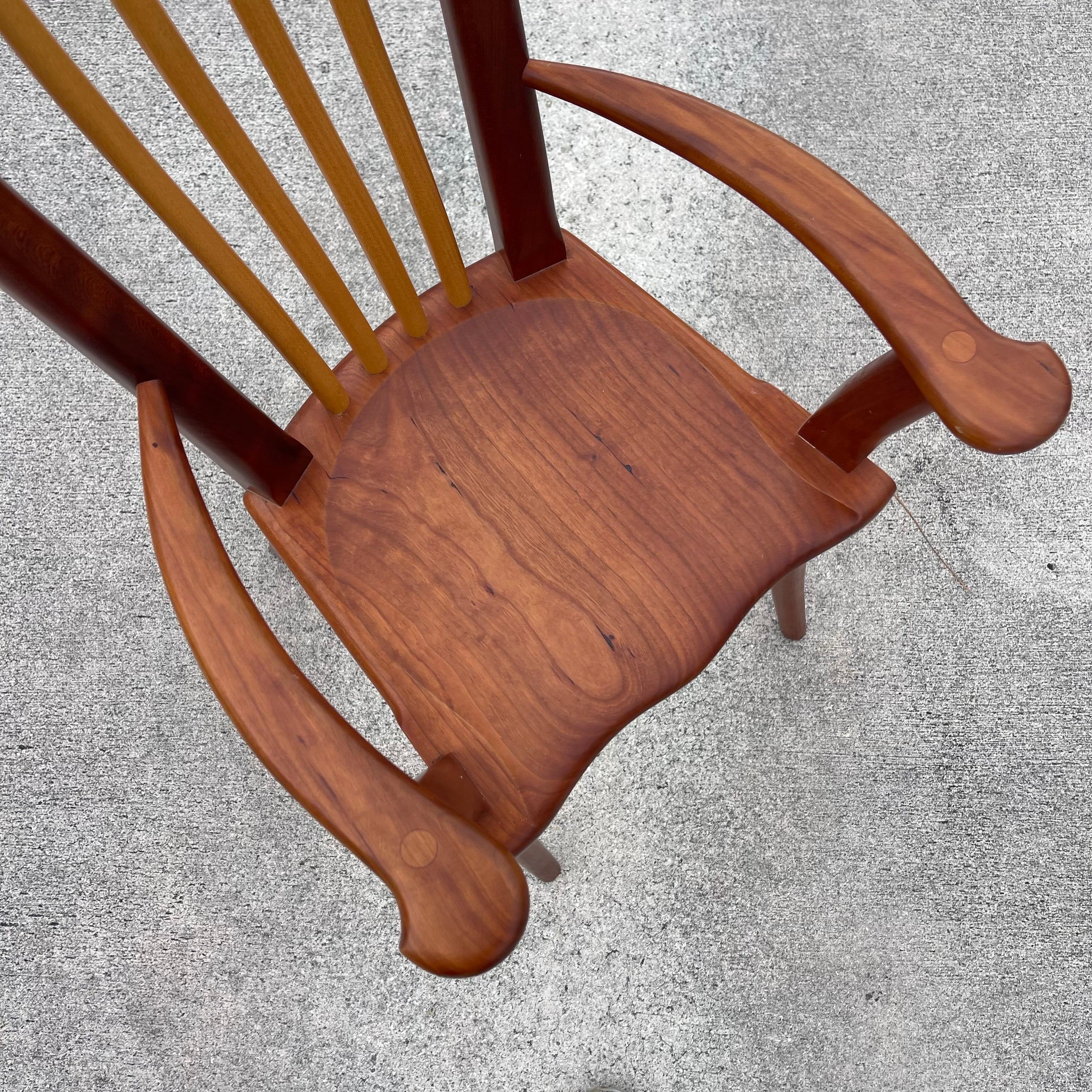 Stephen Swift American Studio Craft Cherry Ash Sculpted Child’s High Chair In Good Condition For Sale In Jensen Beach, FL