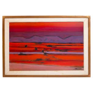 Stephen Thomas Rascoe Abstract Landscape Painting 1970s 'Sierra Madre ...