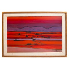 Stephen Thomas Rascoe Paesaggio astratto dipinto negli anni '70 'Sierra Madre' Arte del Texas