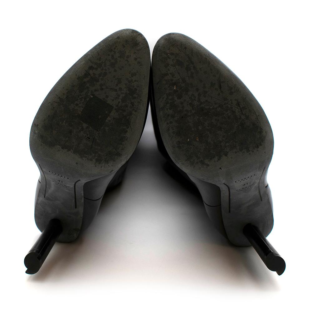 Stephen Venezia Black Leather Stiletto Knee Boots - Size EU 41 In Excellent Condition For Sale In London, GB