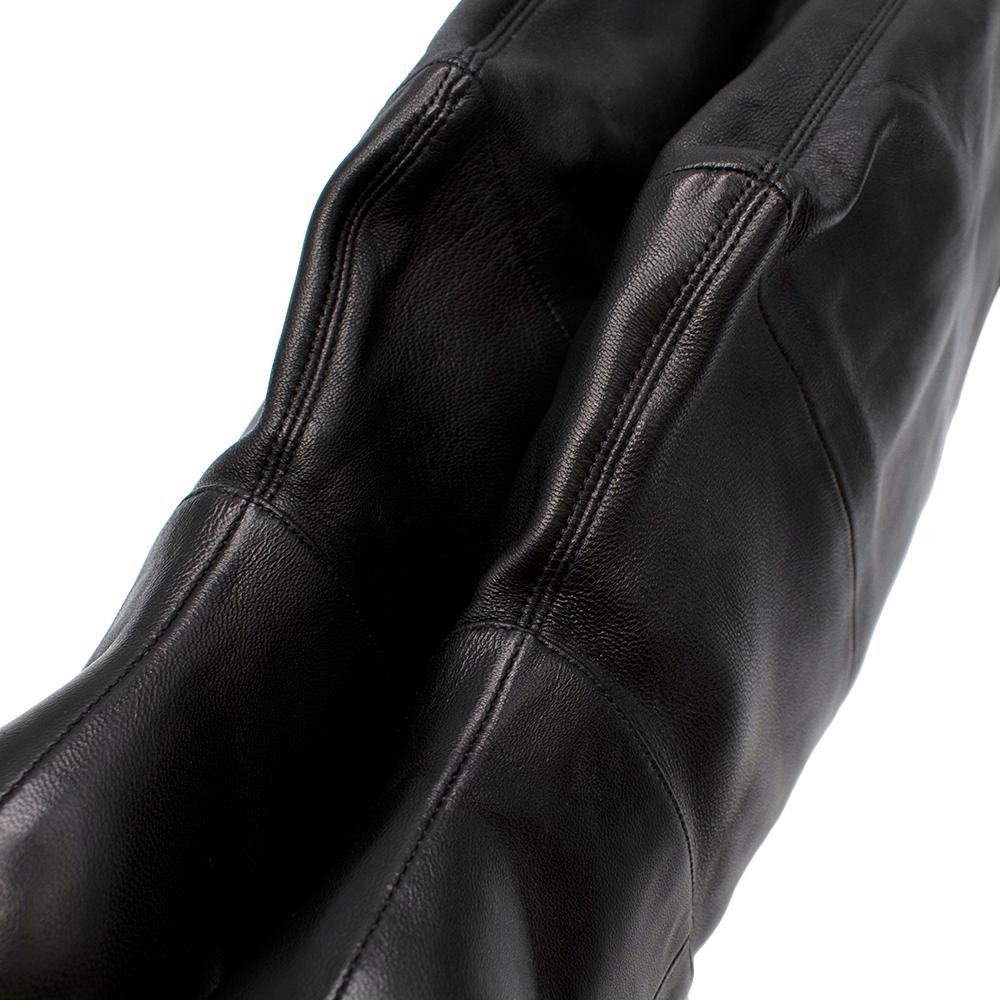 Women's or Men's Stephen Venezia Black Leather Stiletto Knee Boots - Size EU 41 For Sale