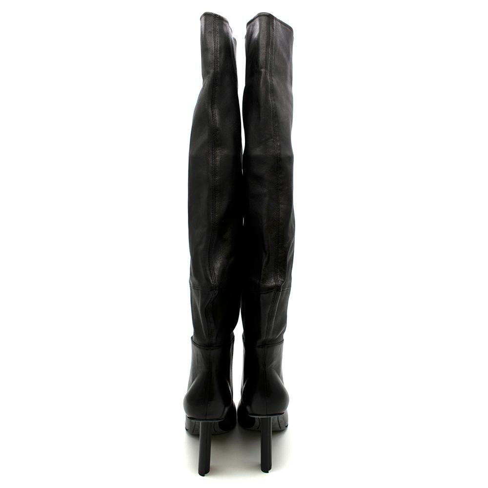Stiletto-Kniestiefel aus schwarzem Leder von Stephen Venezia - Größe EU 41 (Schwarz) im Angebot