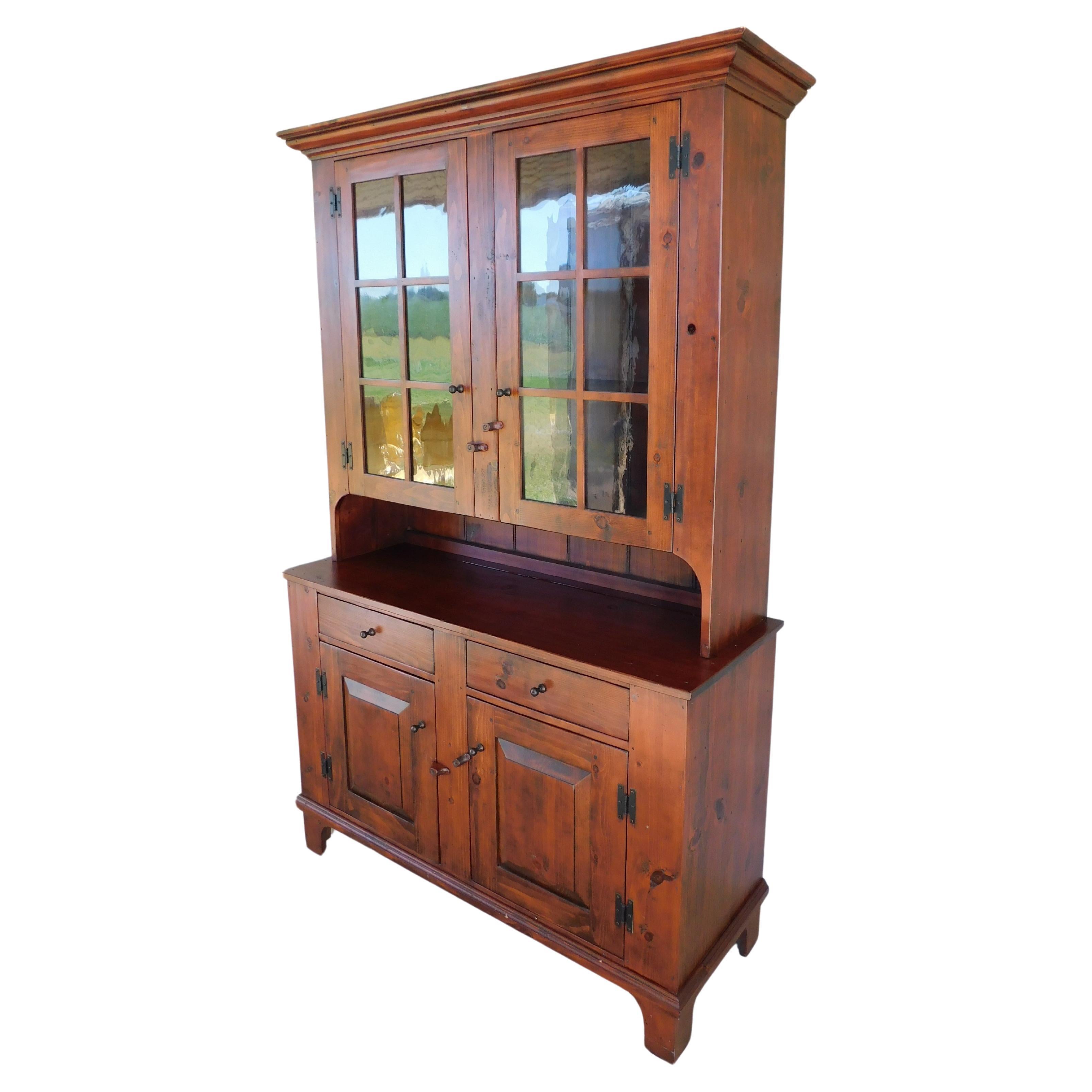 Stephen Von Hohen Bucks Co. Collection Pine Shaker Style 2 Piece Step Back Cabinet

Pine, Custom Hand Made, Dovetailed Drawers, Wavy Glass Top Doors, Hand Planed Top Surface of Base Cabinet ( uneven texture ) Presented in a Traditional Shaker Style