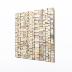 Allyssian: Neutral Abstract Wood Wall Sculpture Soft White, Pastel Green, Tan
