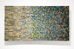 Evolving: Abstract Geometric Wall Sculpture in Blue, Teal & Earth Tones