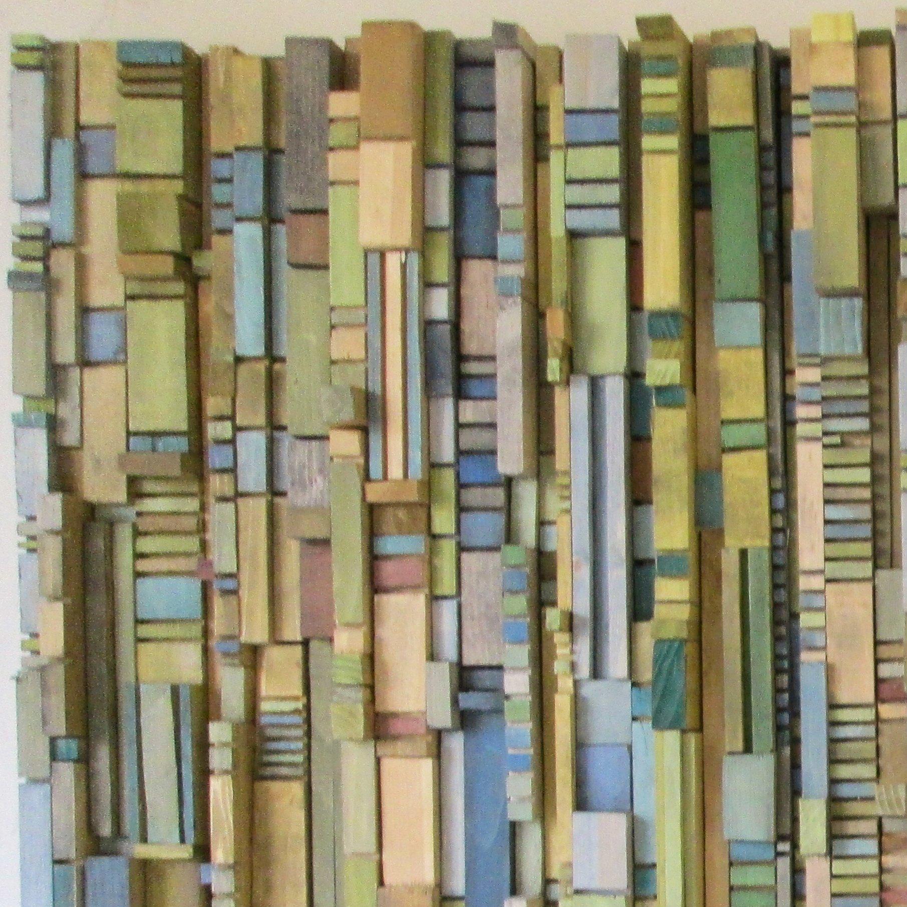 Medina (Modern, Abstract Green & Blue Three Dimensional Wall Sculpture) - Brown Abstract Sculpture by Stephen Walling