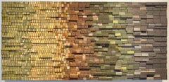 Momentum: Abstract Geometric Wall Sculpture in Earth Tones of Terracotta, Green