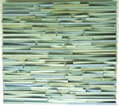 Sargasso ( Abstract New Brutalism 3D Wooden Wall Sculpture in Blues and Greens)
