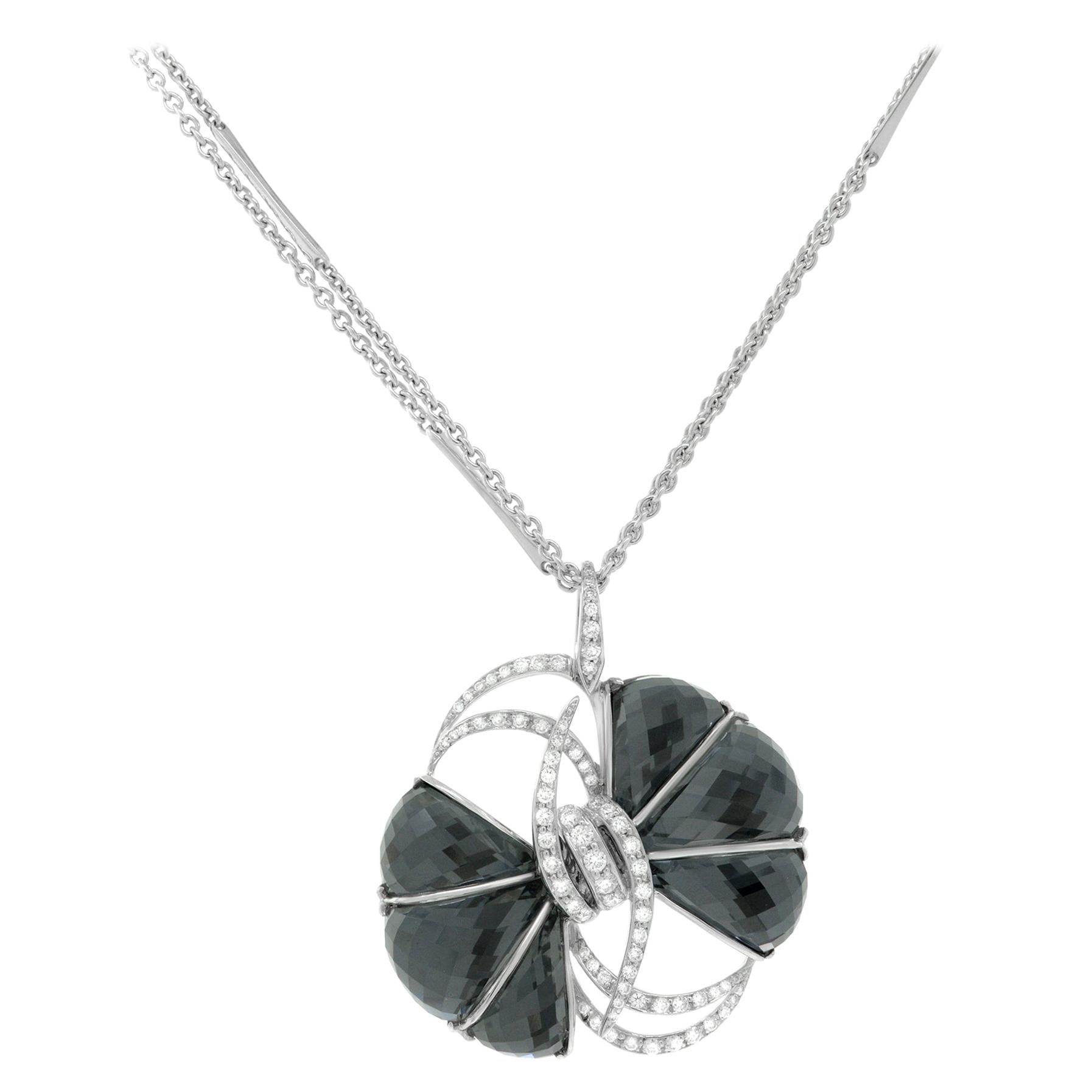 Stephen Webster Collier à pendentif fleur pour femme en or 18 carats et diamants de 1,07 carat