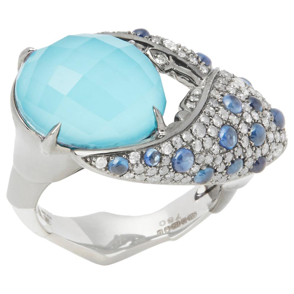 Stephen Webster 18 Karat Gold Jewels Verne Turquoise and Blue Sapphire Ring