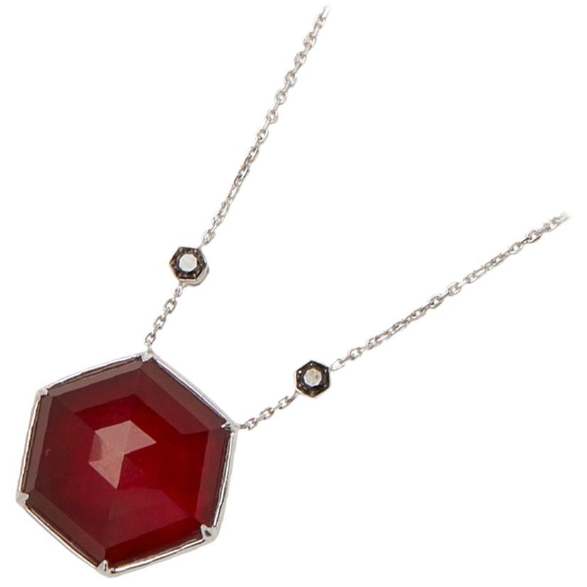 Stephen Webster 18ct Gold Black Diamond and Ruby Quartz Crystal Haze Necklace