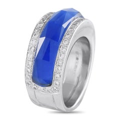 Stephen Webster 18K White Gold 0.30ct Diamond and Crystal Haze Lapis Ring