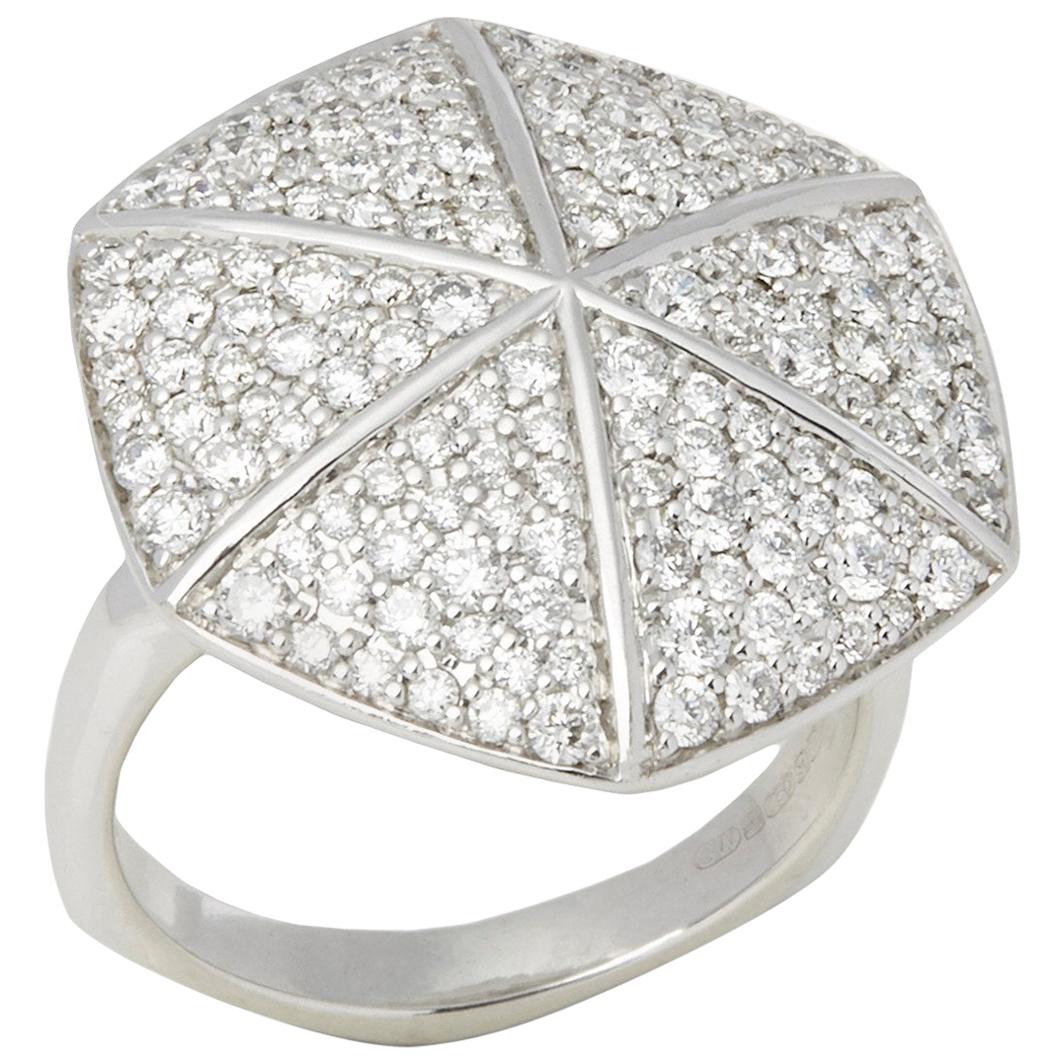 Stephen Webster 18 Karat White Gold Diamond Deco Ring