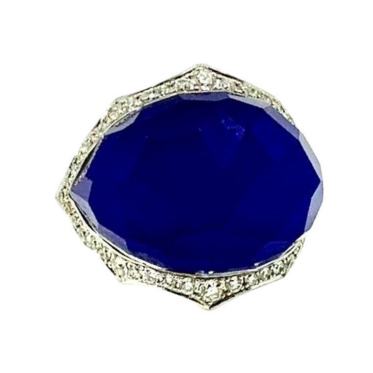 Stephen Webster Bague Haze en or blanc 18 carats avec diamant « Murder She Wrote Crystal » en vente
