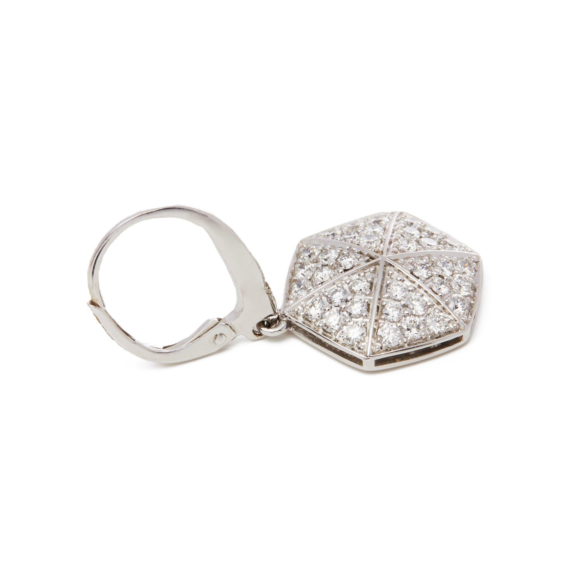 Stephen Webster 18 Karat White Gold Full Pave Diamond Deco Earrings In New Condition In Bishop's Stortford, Hertfordshire