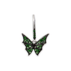 Stephen Webster 18k White Gold Tsavorite Batmoth Earrings