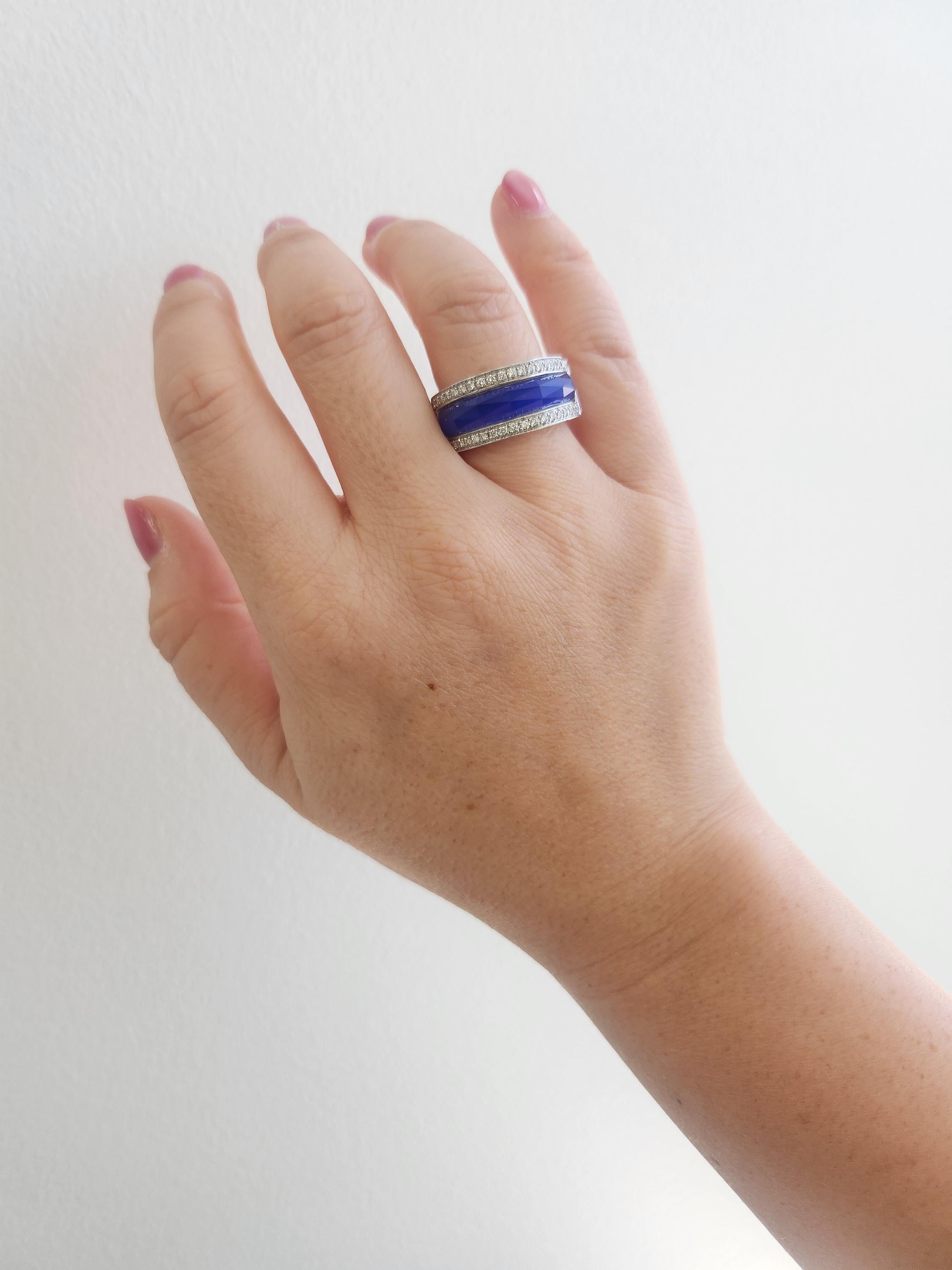 Stephen Webster 18K Weißgold Vivid Blue Crystal Haze und Diamantring für Damen oder Herren im Angebot