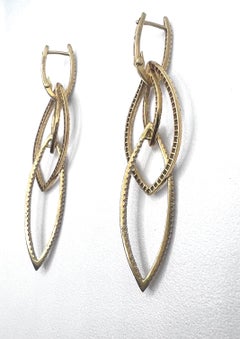 Pendientes colgantes de Stephen Webster con eslabones geométricos en forma de marquesa, de oro amarillo de 18k y diamantes